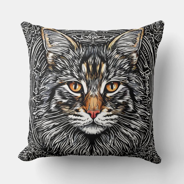 Cute Maine Coon Cat Cushion (Front)