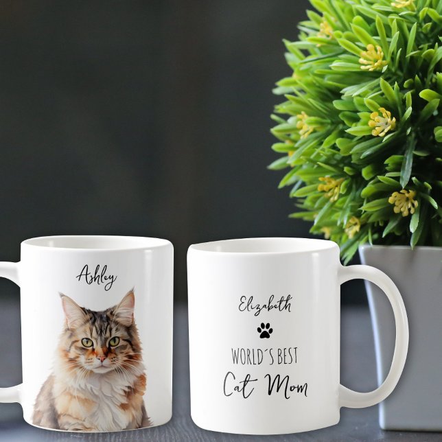 Cute Maine Coon Cat Custom Best Mum / Dad  Coffee Mug (Creator Uploaded)