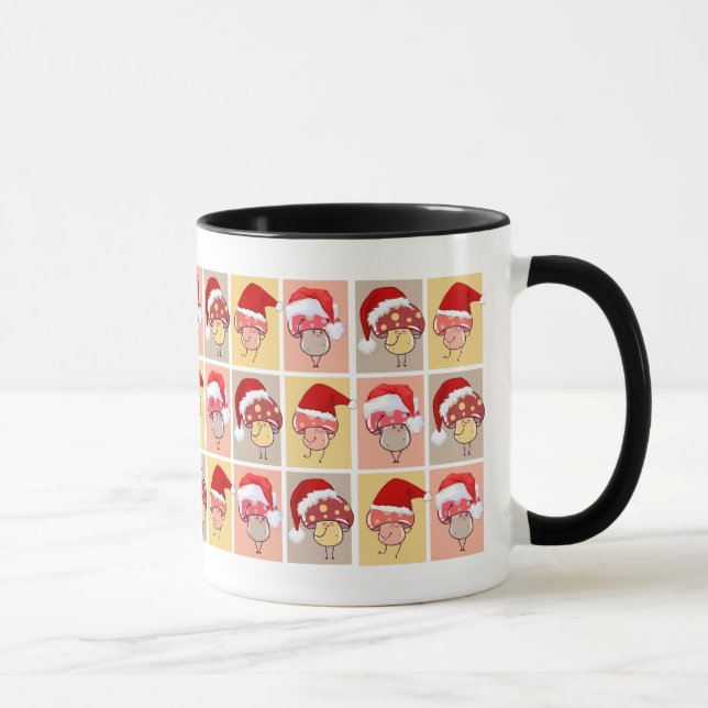 Cute MAKE MUCH ROOM FOR CHRIST Christmas Mushrooms Mug (Right)