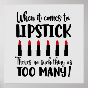 cute makeup artist lipstick word art poster