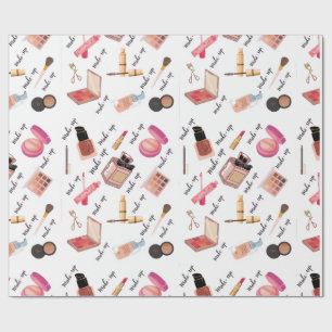 Cute Makeup & Cosmetics Pattern Wrapping Paper