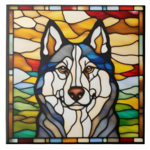 Cute Malamute Decorative Ceramic Tile