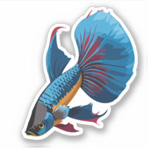 Cute Male Beta Fish Cartoon Charactor