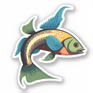 Cute Male Beta Fish Cartoon Charactor