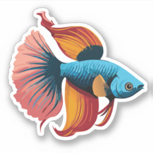 Cute Male Beta Fish Cartoon Charactor