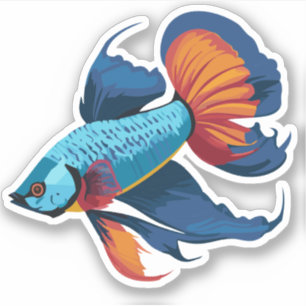 Cute Male Beta Fish Cartoon Charactor