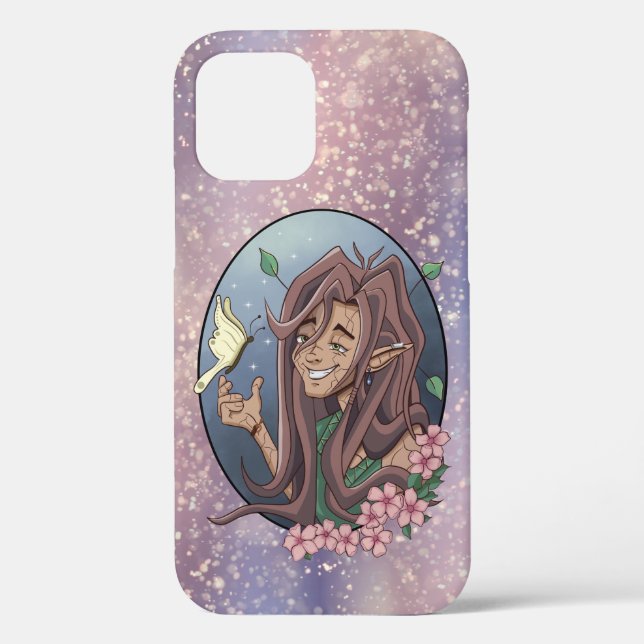 Cute Male Elf And Pale Cream Butterfly Case-Mate iPhone Case (Back)