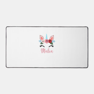 Cute Malia Magical Floral Unicorn For Girls T-Shir Desk Mat