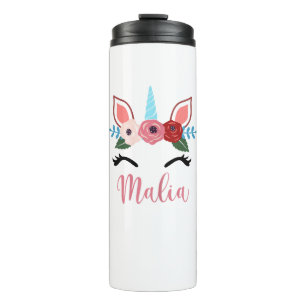 Cute Malia Magical Floral Unicorn For Girls T-Shir Thermal Tumbler