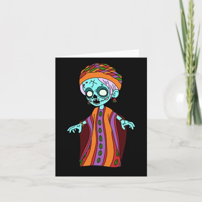 Cute Malian Zombie Note Card (Front)