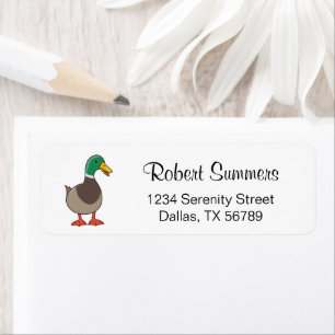 Cute Mallard Duck Return Address Label