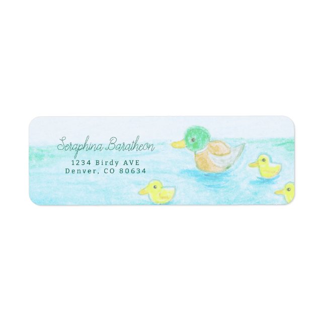 Cute Mallard Duck Return Address Label (Front)