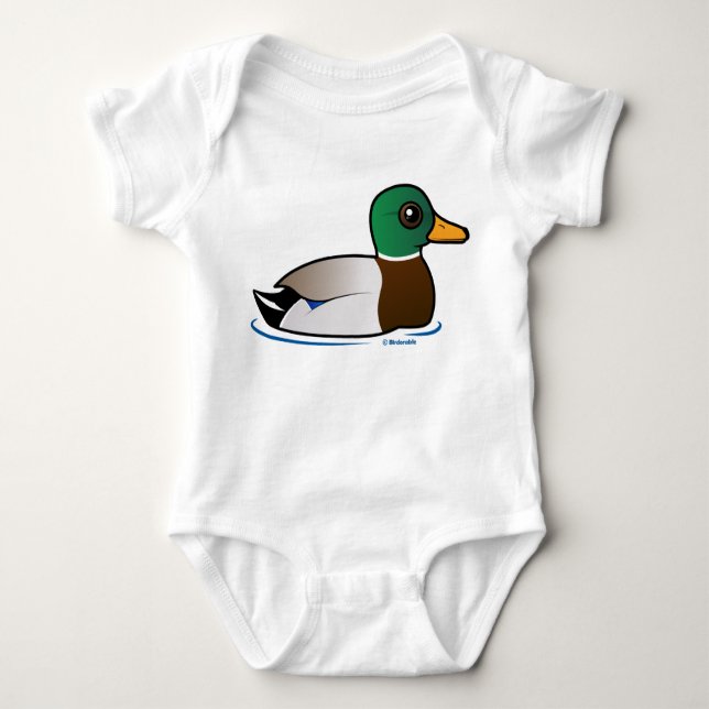 Cute Mallard Male Baby Bodysuit (Front)