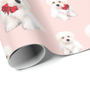 Cute Maltese,Bolonka pattern Wrapping Paper