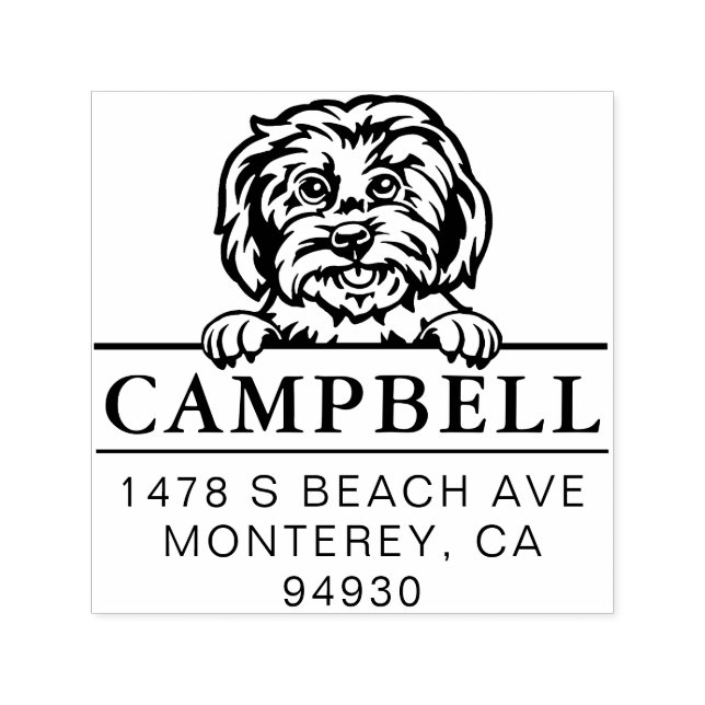 Cute Maltese Custom Dog Address Stamp  (Design)