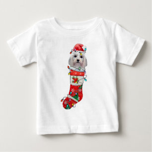 Cute Maltese Dog Christmas, Xmas Maltese Dog Baby T-Shirt