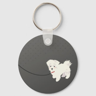 Cute Maltese Dog Key Ring
