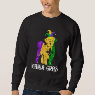 Cute Maltese Dog Lover Mardi Gras Party Jester Mas Sweatshirt