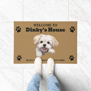 Cute Maltese Dog Photo Doormat