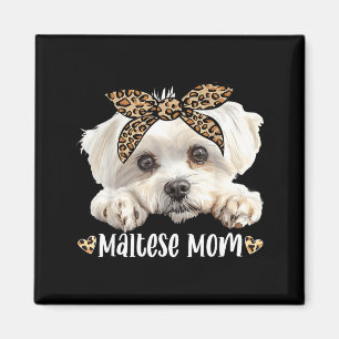 Cute maltese mum leopard mama dog lovers funnyCute Magnet