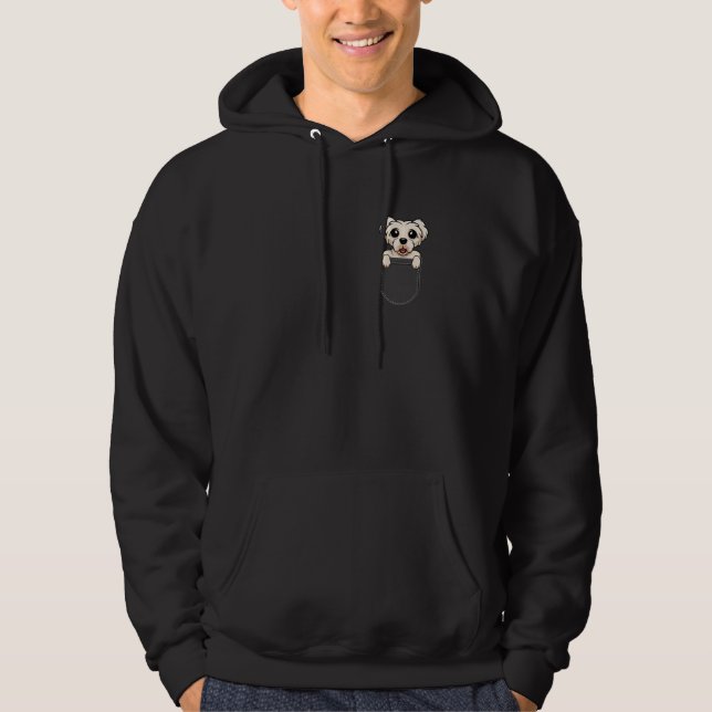Cute Maltese Pocket Dog Puppy Hoodie (Front)