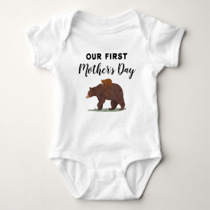 Cute Mama Baby Bear 1st Mother's Day  Baby Bodysuit