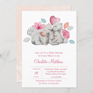 Cute Mama Baby Bears Baby Shower Invitation