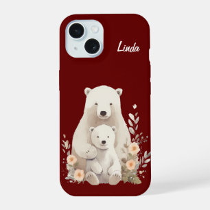 Cute Mama + Baby Polar Bears Case-Mate iPhone Case