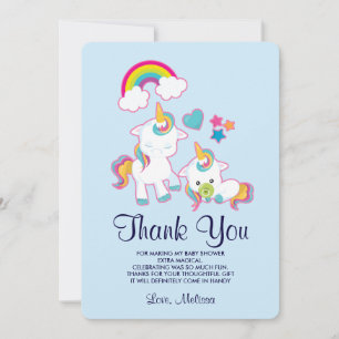 Cute Mama & Baby Unicorn Magical Thank You