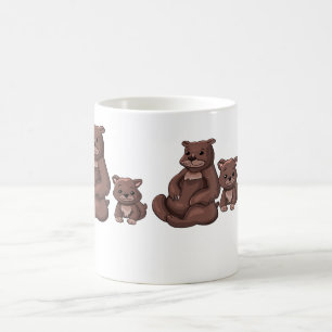 Cute Mama Bear and Cub Illustration Coffee Mug
