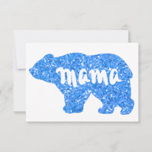 Cute Mama bear blue sparkle design for her Card