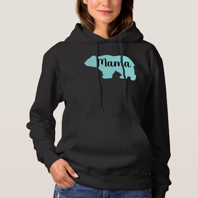 Cute Mama bear design mothers day gift black Hoodie (Front)