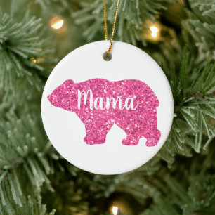 Cute Mama bear design mothers day gift Ceramic Ornament