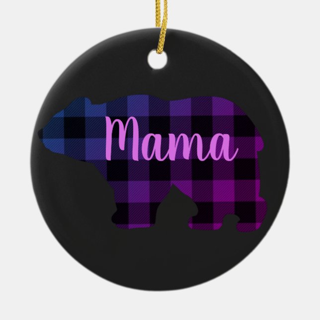 Cute Mama bear design mothers day gift Ceramic Ornament (Front)