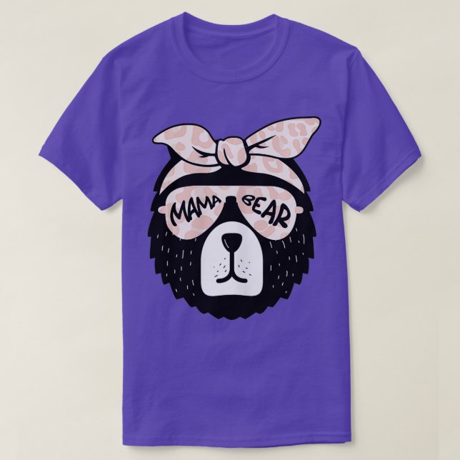 Cute Mama Bear Face Sunglasses Mother Mum Mummy Mo T-Shirt (Design Front)