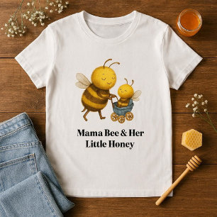 Cute Mama Bee & Her Little Honey Mother's Day Tri-Blend Shirt