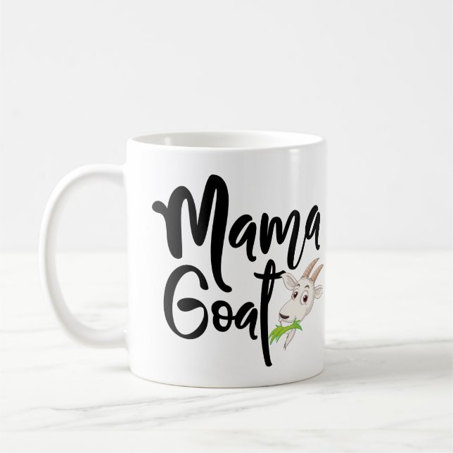 Cute Mama Goat Coffee Mug (Left)