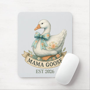 Cute Mama Goose Vintage Farm Animal Mom Goose Mouse Pad