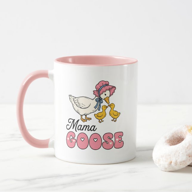 Cute Mama goose word art  Mug (With Donut)