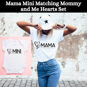 Cute Mama Mummy and Me Hearts Matching Set T-Shirt