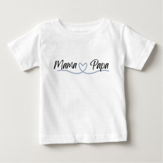 Cute Mama Papa with Heart Baby T-shirt