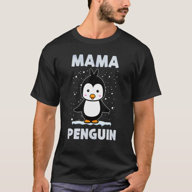 Cute Mama Penguin For Penguin  Moms T-Shirt (Front)