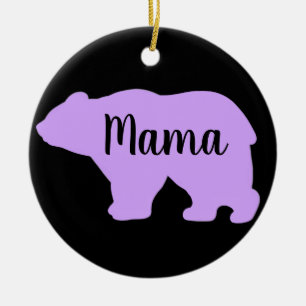 Cute Mama purple bear design mothers day gift Ceramic Ornament