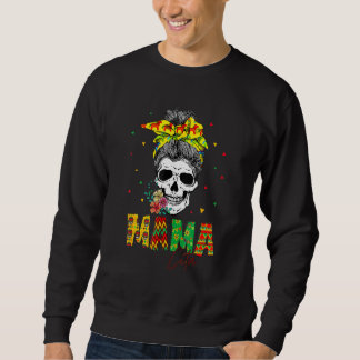 Cute Mamacita Skull Messy Bun Cinco De Mayo Mum Fa Sweatshirt