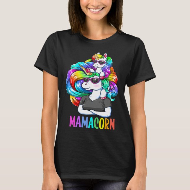 Cute Mamacorn Unicorn Costume Women Mom Mother's D T-Shirt (Front)