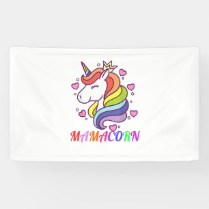Cute Mamacorn Unicorn Mum Birthday Outfit Rainbow Banner