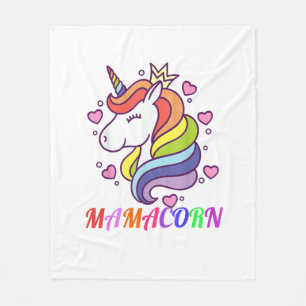 Cute Mamacorn Unicorn Mum Birthday Outfit Rainbow  Fleece Blanket