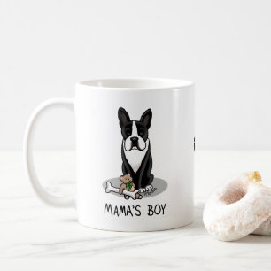Cute Mama's Boy Boston Terrier (black) Coffee Mug