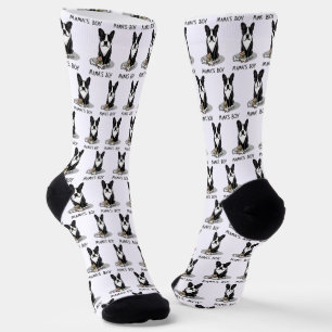 Cute Mama's Boy Boston Terrier (black) Socks