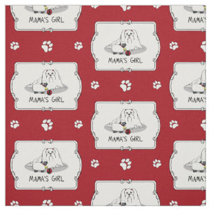 Cute Mama's Girl #2 Maltese Dog - Maltese Mum Fabric